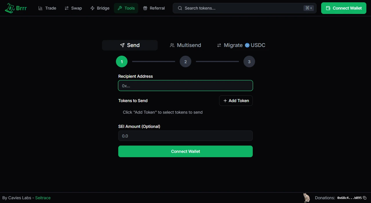 brrr — Token transfer setup