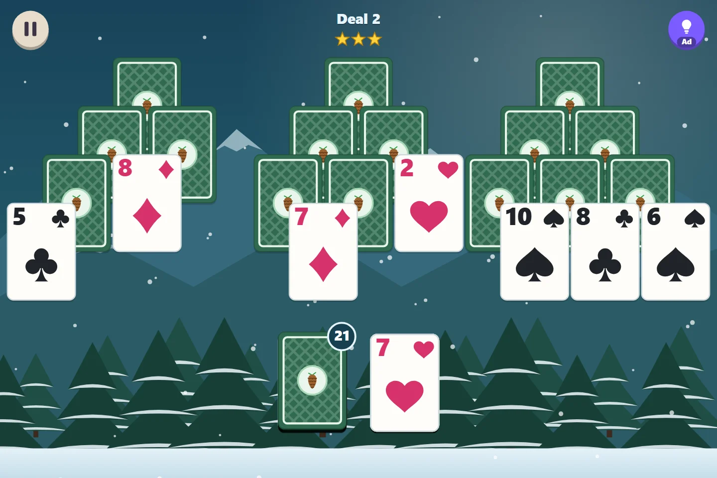 Browser game collection — Pinecone Peaks: TriPeaks solitaire · Development build